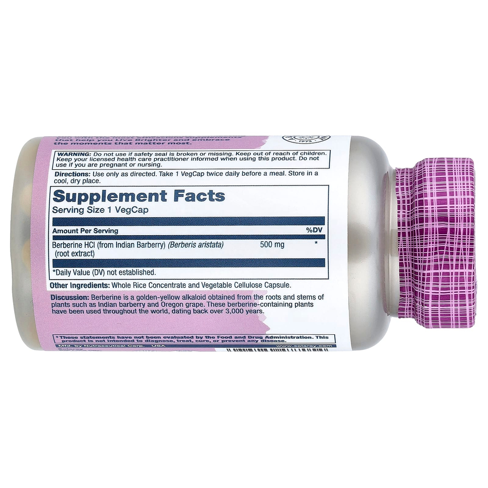 Solaray, Berberine, 500mg, 60 VegCaps