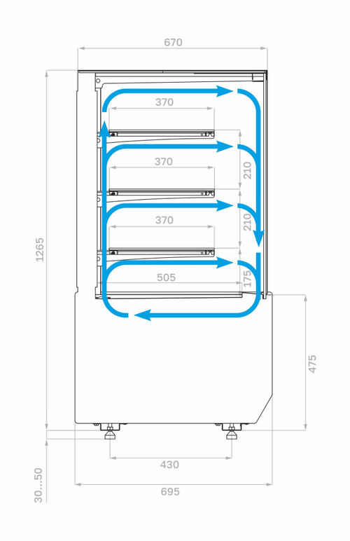 Кондитерская витрина Carboma KC70 VM 0,6-1 LIGHT (версия 2.0) (9005-0109) (Cube 2)