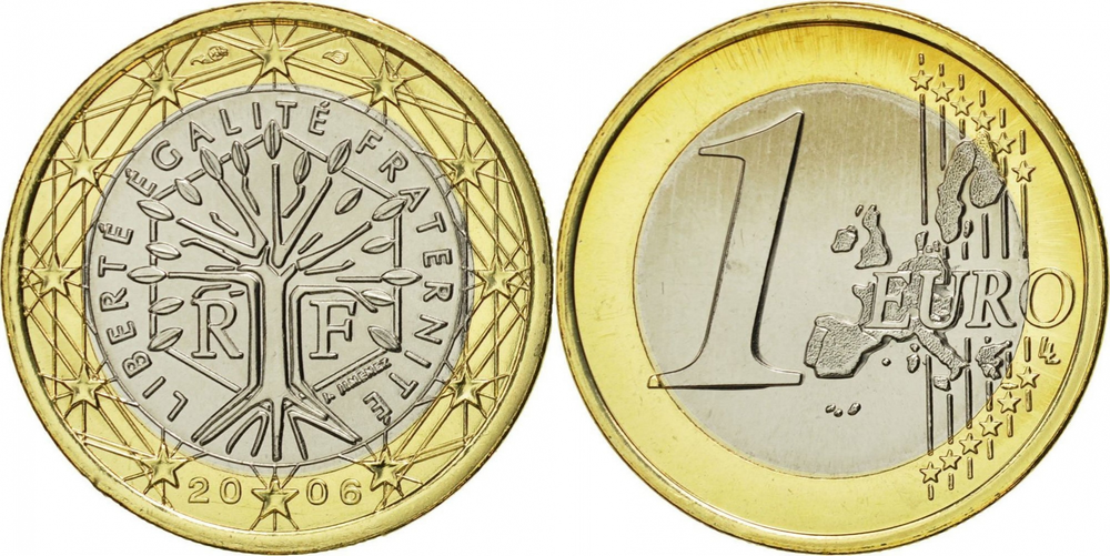 Франция 1 евро, 1999-2006 XF