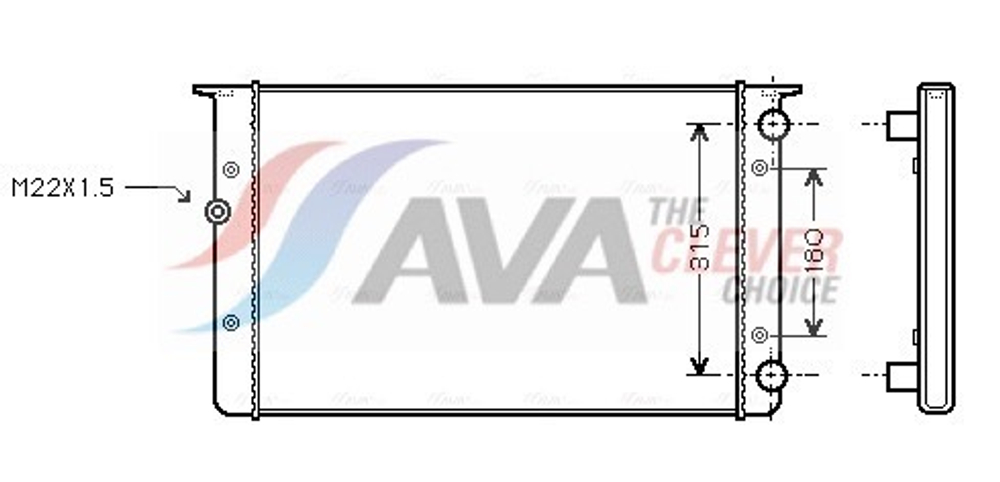 AVA QUALITY COOLING - 01819-KLR - Radiator, engine cooling - Na nasem stanju artikl proizvodaca KULAR.