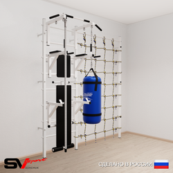 Шведская стенка Sv Sport 59030 (Турник стандарт/Брусья/Стойка/Скамья/Канат/Цепь/Мешок 30кг/Канатный лаз)