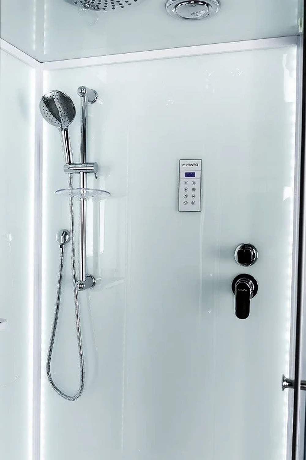 Душевая кабина Esbano (Эсбано) ES-L100CKR, с низким поддоном, с электрикой и LED освещением, 100х100х210