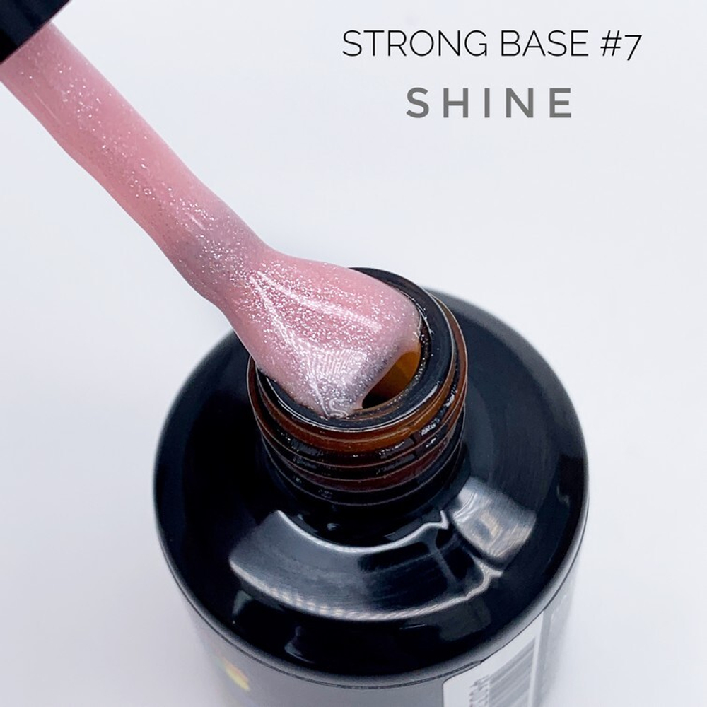 Bloom Strong base 07 - База жесткая нежно-розовая с шиммером, 15 мл