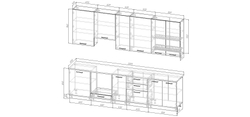 Кухонный гарнитур Вегас 3000 (верх 950 мм) (38мм)