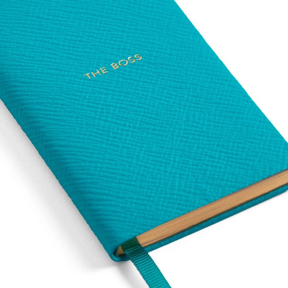 Smythson Блокнот The Boss Wafer Notebook in Panama, Scarlet Red (светло-зеленый)