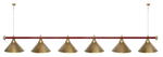 Лампа STARTBILLIARDS 6 пл. (плафоны золотые,штанга золотая,фурнитура золото)