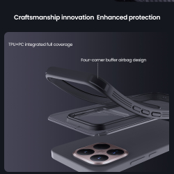 Чехол тонированный с защитной шторкой для камеры на Xiaomi 15T Pro, серия CamShield Pro Case (Transparent black) от Nillkin