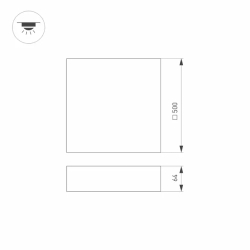 Светильник SP-QUADRO-S500x500-50W Day4000 (BK, 120 deg, 230V) (Arlight, IP40 Металл, 3 года) 034801