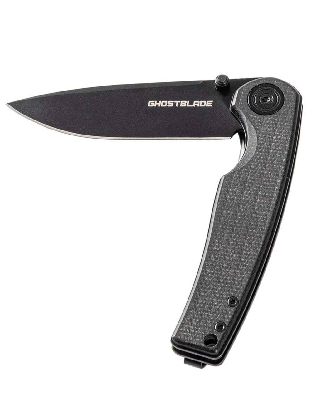 Нож складной GhostBlade Moroi, сталь D2, 58-62 HRC, Spear-point, рукоять микарта чёрная, замок Liner lock, 96 г