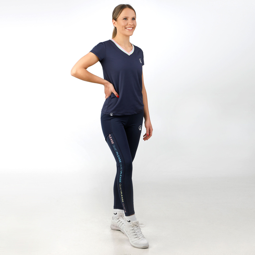 Женские теннисные брюки Quiet Please Rainbow Match Tight Women - Dark Blue
