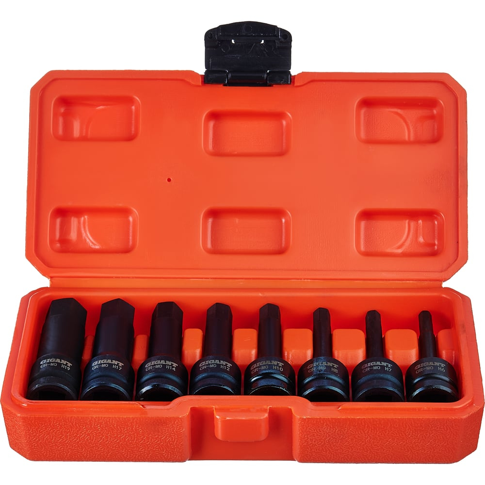 Набор головок ударных HEX, H6-H19, 8 шт, 1/2"DR Gigant G-12H6H19