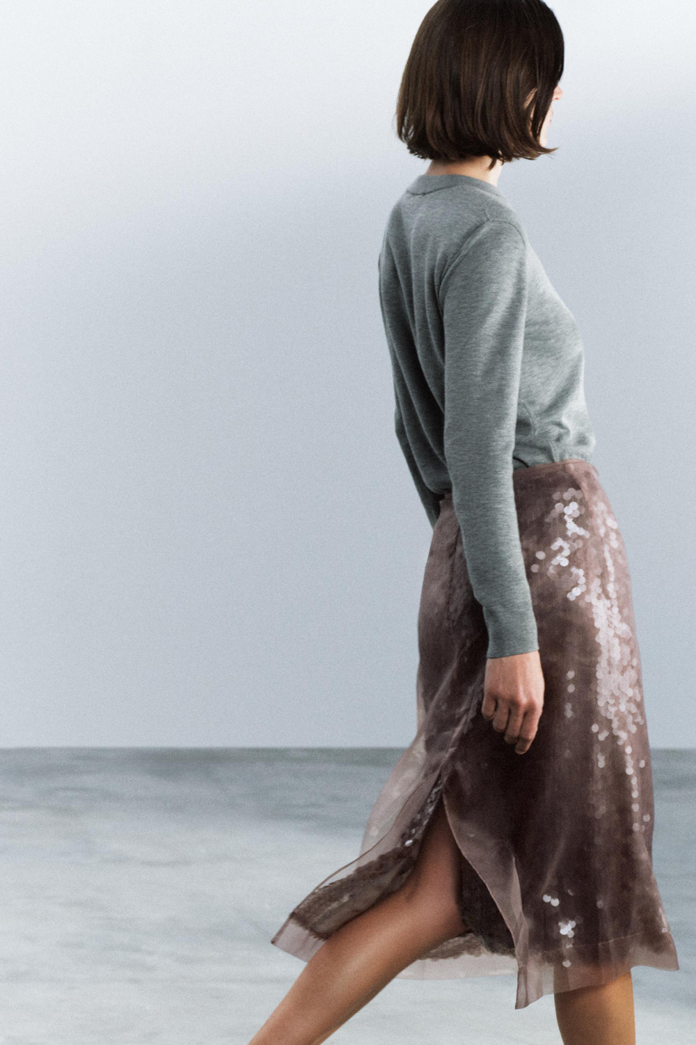 ЮБКА МИДИ С ПАЙЕТКАМИ — ZW COLLECTION — ZARA