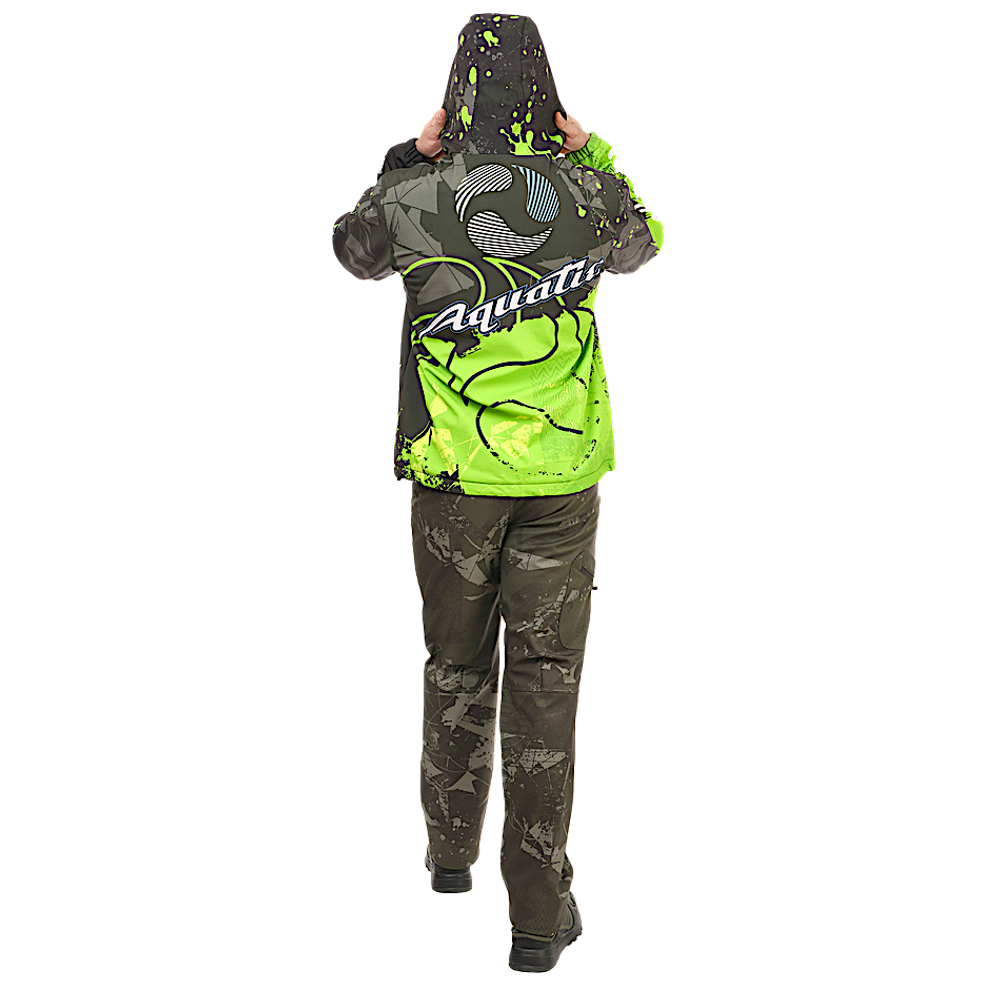 Костюм Aquatic К-24 цвет Camo Black фирменная печать Soft-Shell 10/10 -
