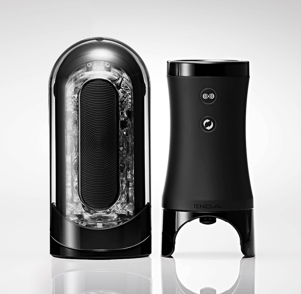 Набор Tenga Flip Zero Electronic Vibrotation: мастурбатор с вибрацией и устройство вращения (Цвет: черный)