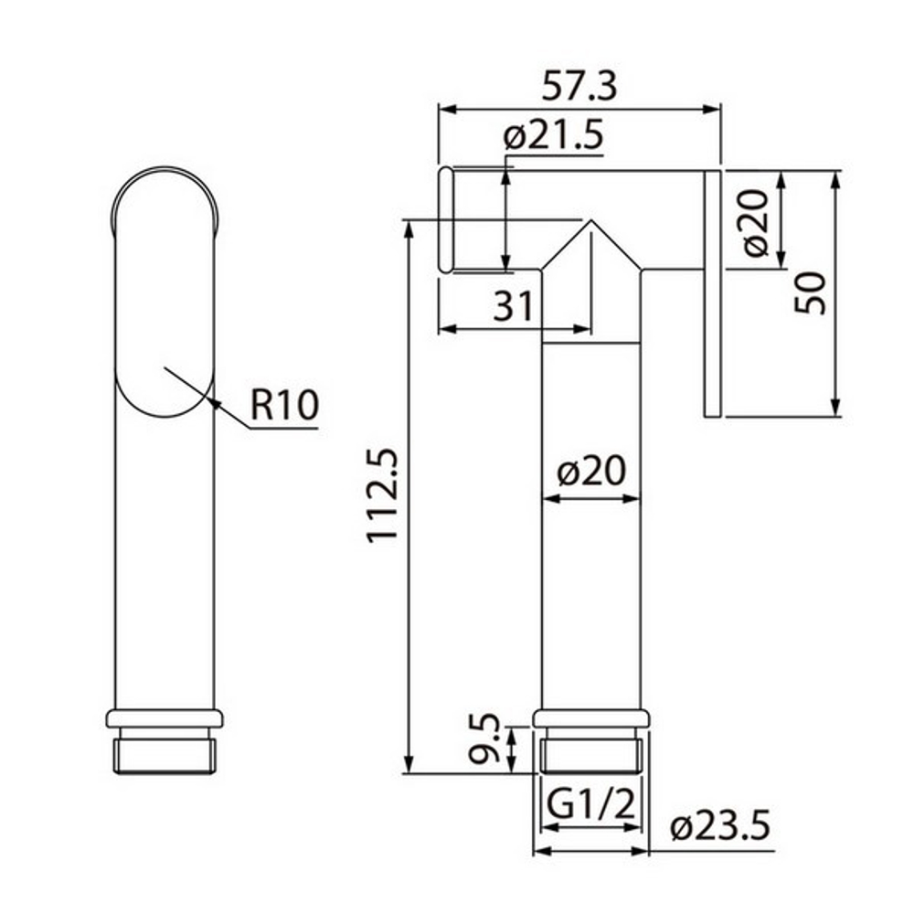 Лейка гигиеническая IDDIS 020BBLGi20 D21,5мм, 1 режим, ЧЕРНЫЙ матовый, коробка