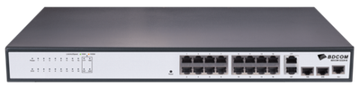 Управляемый коммутатор BDCOM S2220-B, 16 портов 100Мбит/с, 2 GE 1Гбит/с, 2 SFP 1Гбит/с, L2