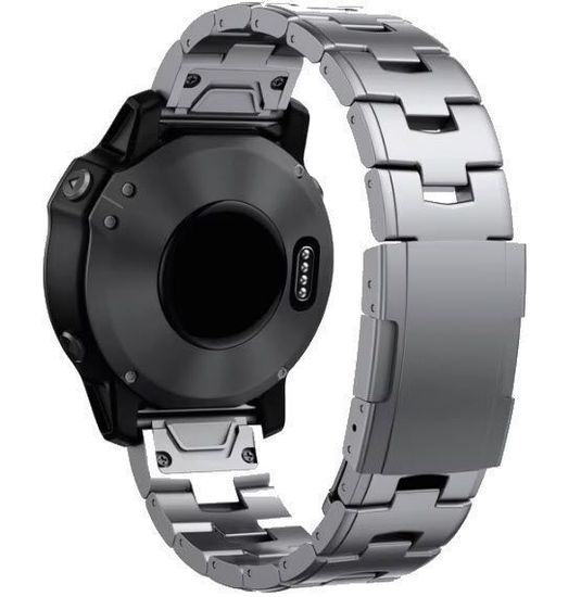 Браслет титановый 26мм (циферблат 51 мм) для Garmin Fenix, Epix, Enduro, Tactix вентилируемый (Серебристый)