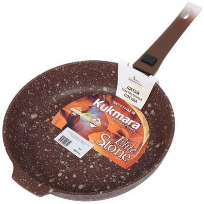 Сковорода алюминий, 28 см, антиприг, Kukmara, Elite stone, с281ес, съем руч