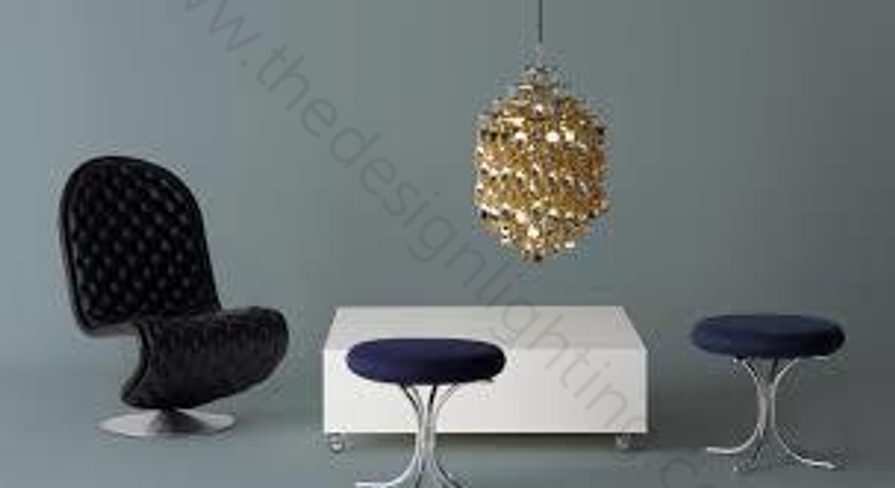 Pendant design lamp  Spiral SP03 by Verpan Panton (Gold)