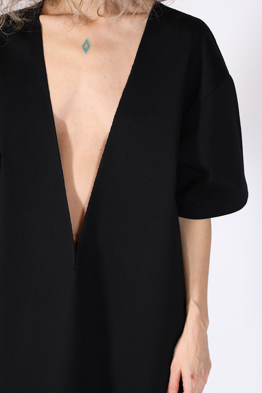MM6 MAISON MARGIELA ПЛАТЬЕ ЧЕРНОЕ КОМБИНИРОВАННОЕ