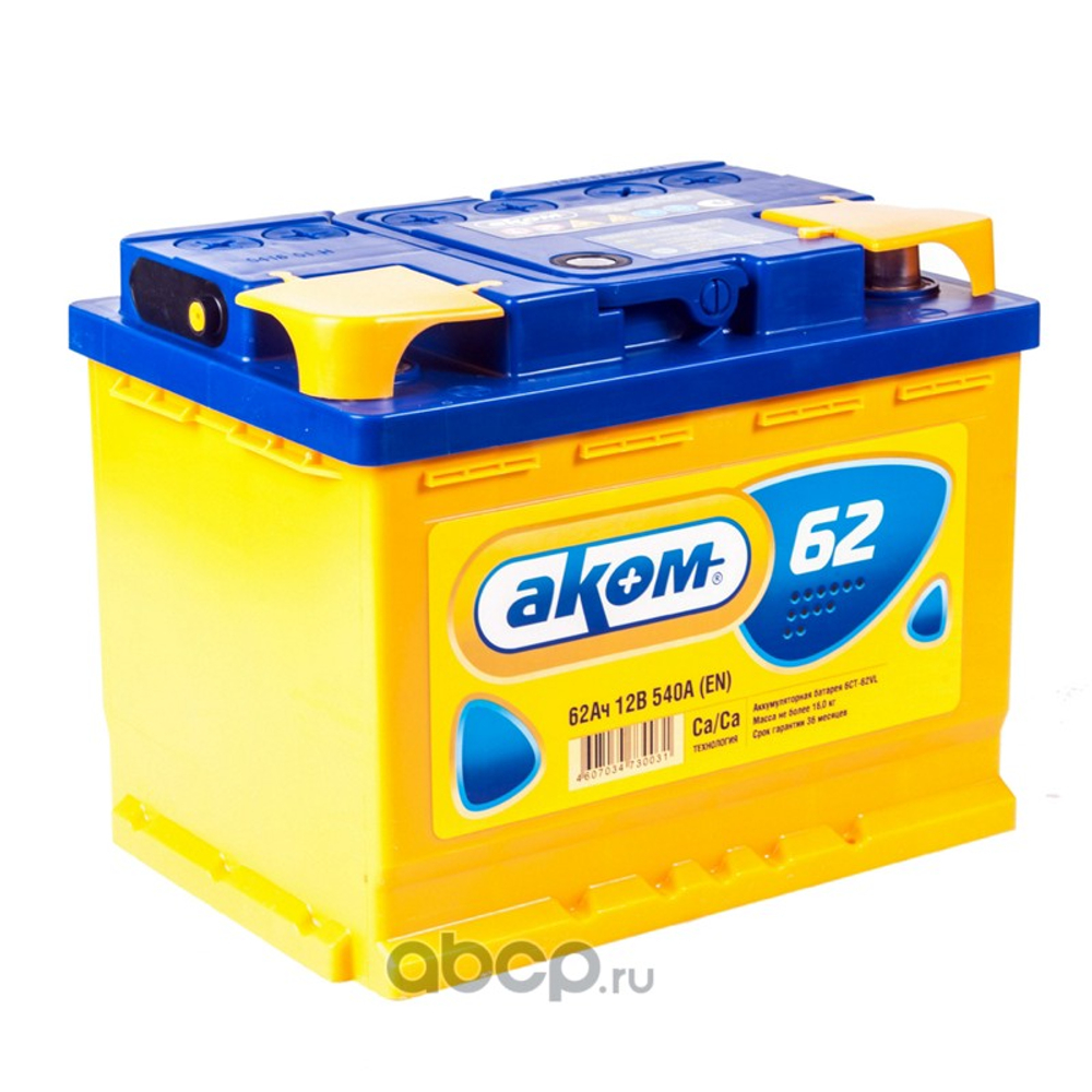 Аккумулятор АКОМ EFB 62 А/ч обратный R+ 242x175x190 L2 EN 620 А