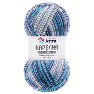 Пряжа Astra Premium (Астра Премиум) Карелия носочная (Karelia sock) / уп.2 мот. по 100 г, 400 м, 1006