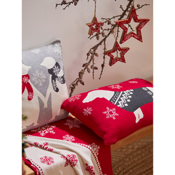 Подушка вязаная с новогодним рисунком 40х60см Tkano New Year Essential Fancy doggy
