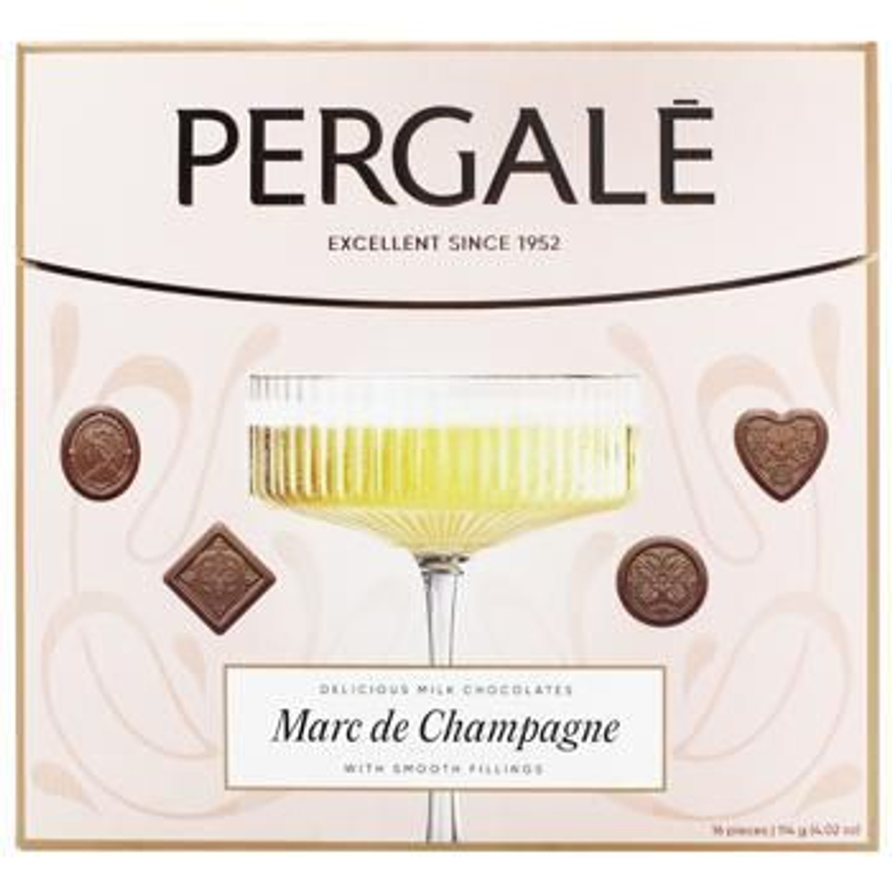 Набор шоколадных конфет PERGALЕ Marc de Champagne, 114 г (из Литвы)