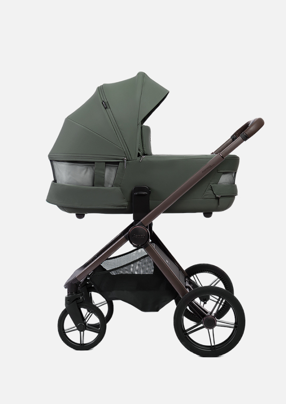 Peppy Коляска детская Monaco thermo 2 в 1 Green (зеленый), рама серо-коричневая