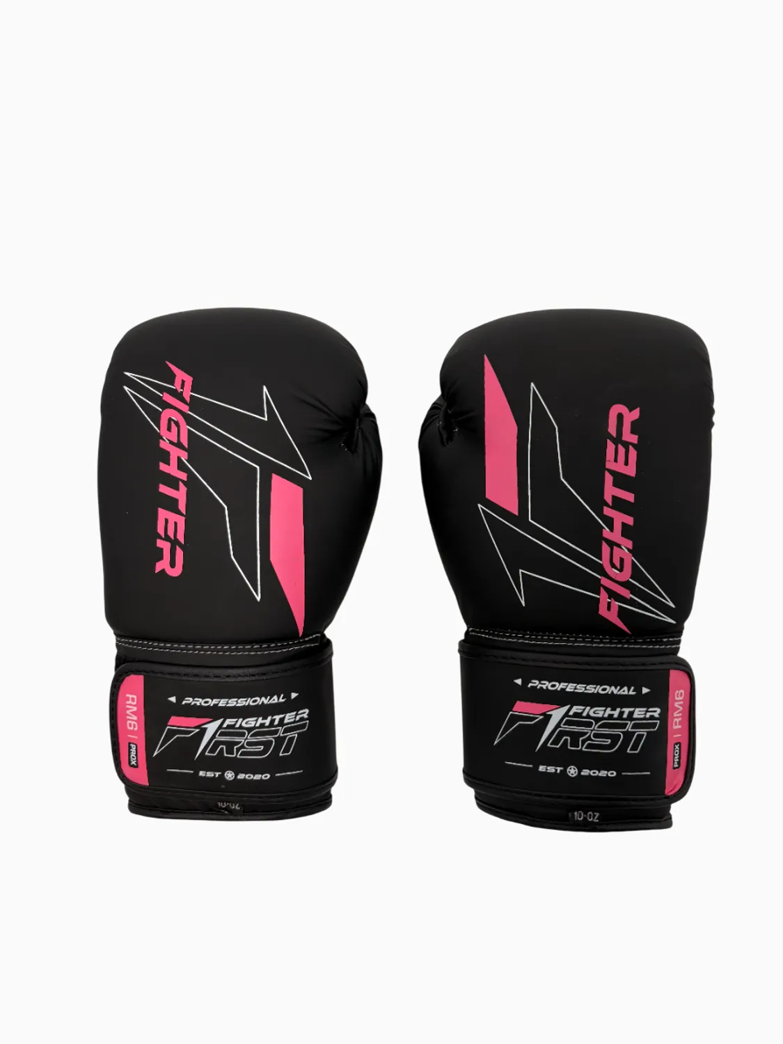 Перчатки боксерские Fighter черно-розовые