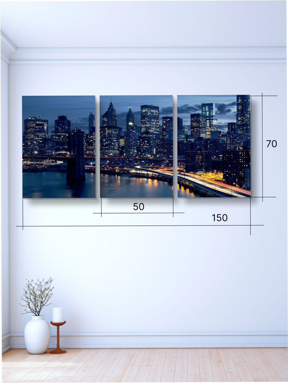 Картина Тихая Венеция модульная 50x70см 3шт.