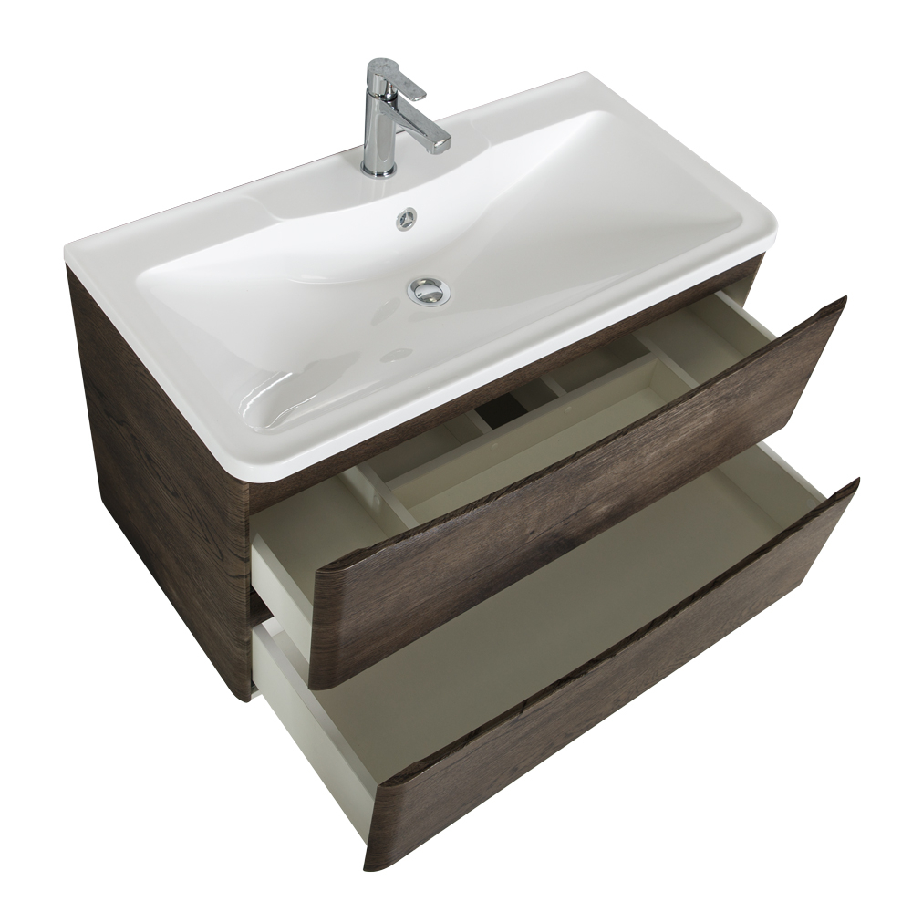Мебель для ванной комнаты подвесная BelBagno ACQUA-900-2C-SO-RNG 90см Rovere Nature Grigio
