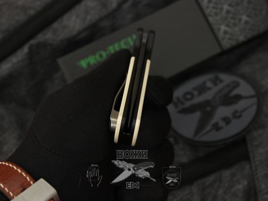 Складной нож Pro-Tech BT2752 Terzuola Tuxedo ATCF c клинком из стали CPM-Magnacut, рукоять алюминий / микарта