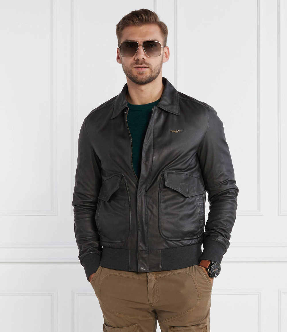 Кожаная куртка Aeronautica Militare - черный(PN9371752)