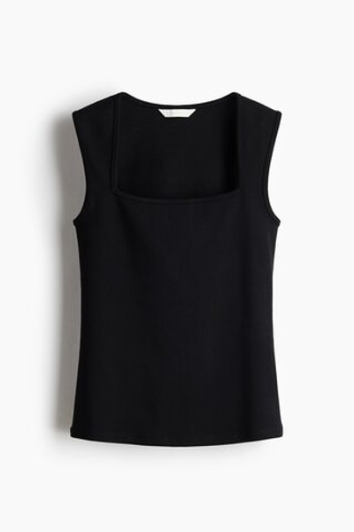 Топ в рубчик с квадратным вырезом - H&M
