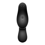 Черный вибромассажер с вакуумной стимуляцией 17,4см Satisfyer Curvy Trinity 2