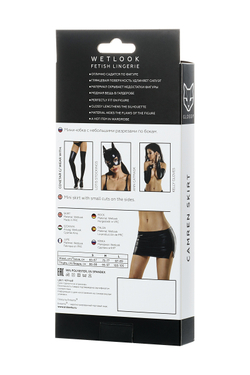 Glossy CAMREN - Мини-юбка из материала Wetlook, черный, S