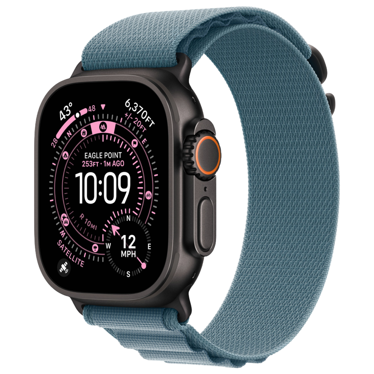 Умные часы Apple Watch Ultra 3, 49 мм, Black Titanium, ремешок Blue Alpine Loop S