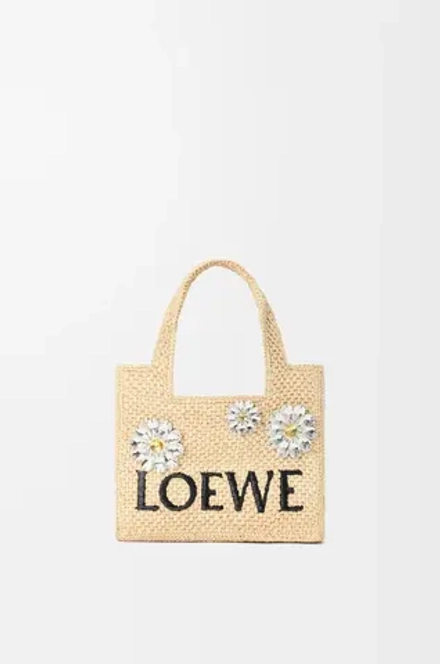 Loewe Мини-сумка Font из рафии, натуральный