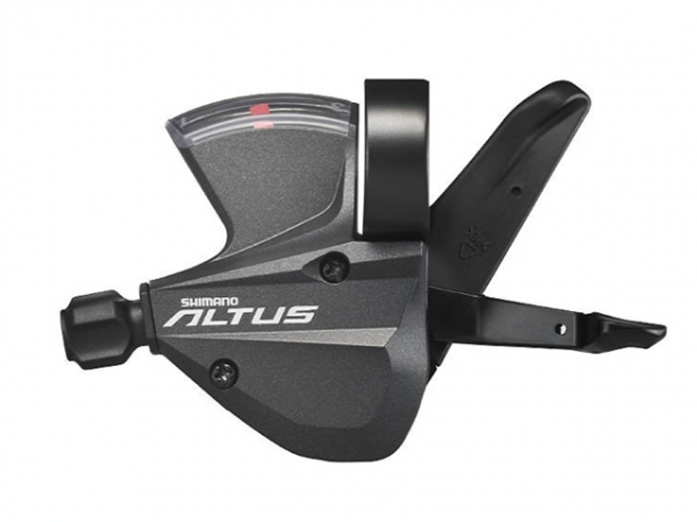 Шифтер Shimano Altus, M370, лев/пр, 3x9ск, тр.+оплетк, сереб.