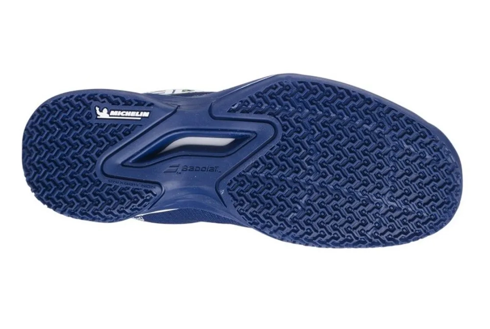 Детские кроссовки для падела Babolat Jet Premura 2 JR - blue depths/green flash