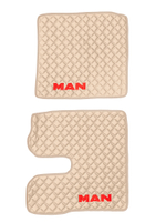 Ковры MAN TGX (автомат, механика) (экокожа, бежевый, бежевый кант, красная вышивка)
