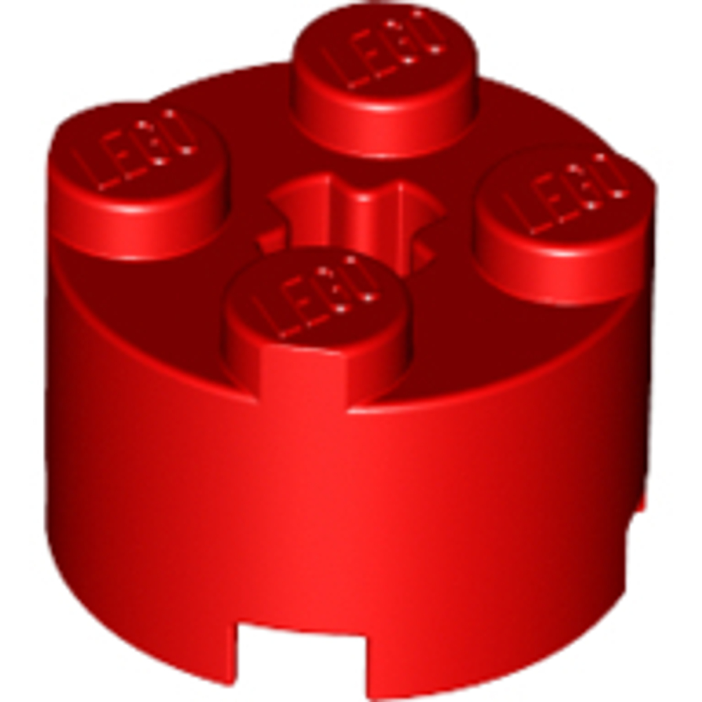 Lego Кирпич 2x2 круглый с осевым отверстием (красный) 3941 / 614321