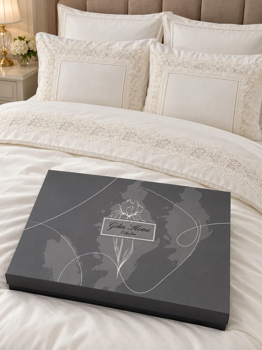 Gelin Home КПБ 6 пр. PRENSES кремовый цвет пододеяльник 200*220, простынь 240*260, наволочки 50*70 2шт, декоративные наволочки 50*70 2шт GLNN574 — фото 11
