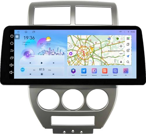 Магнитола для Jeep Compass 2006-2010 - FarCar S500-TS18 монитор 12.3" 2K QLED на Android 14, Быстрая, CarPlay, 4G SIM-слот