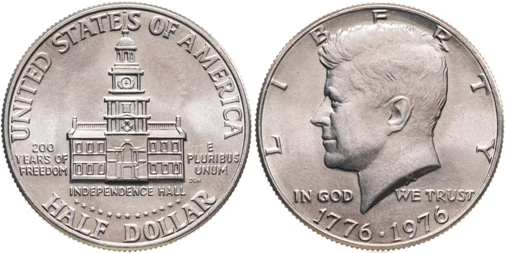 США 50 центов, 1976 200 лет независимости США XF