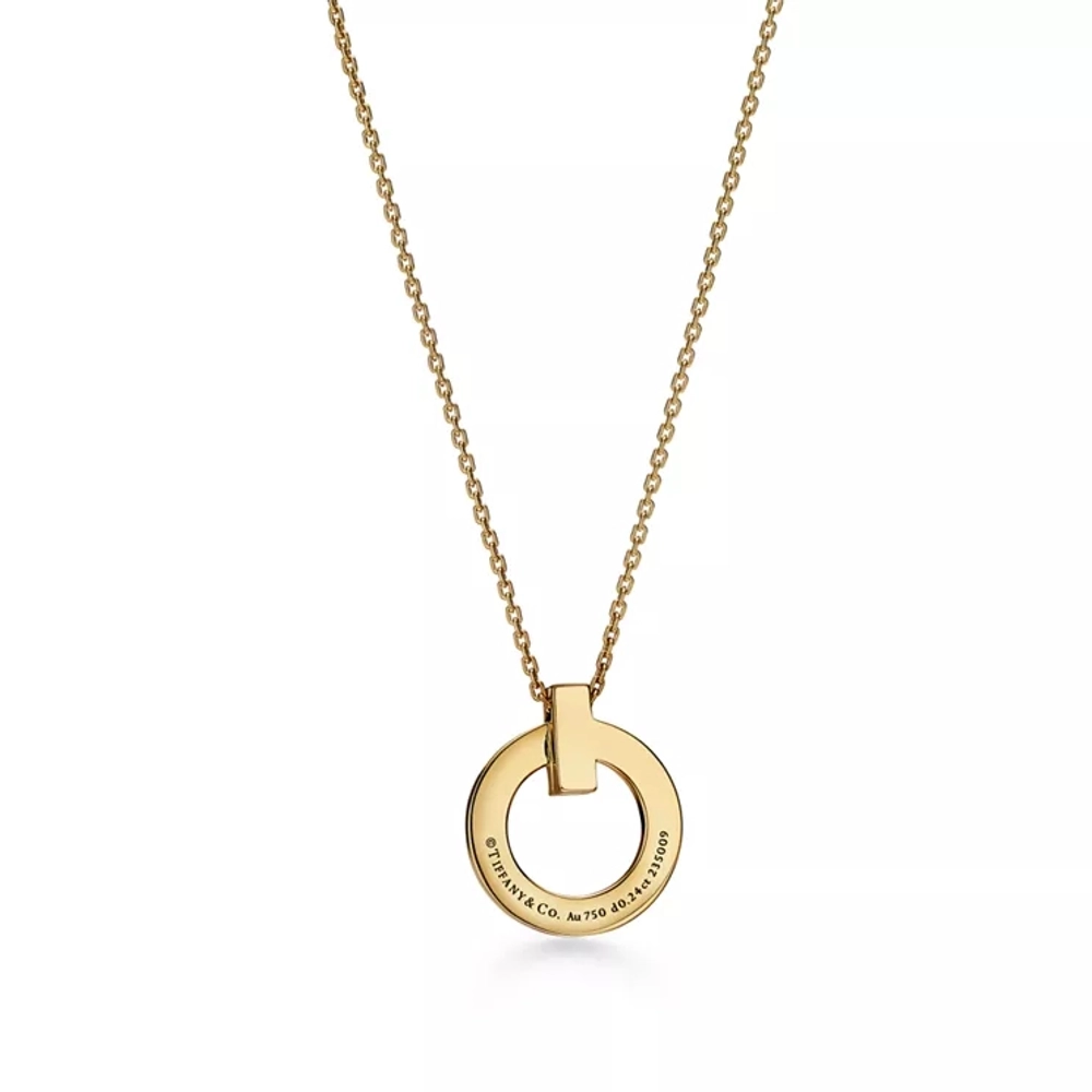 Подвеска из жёлтого золота 18k с бриллиантами, Tiffany. 💠 T1 Narrow Pendant