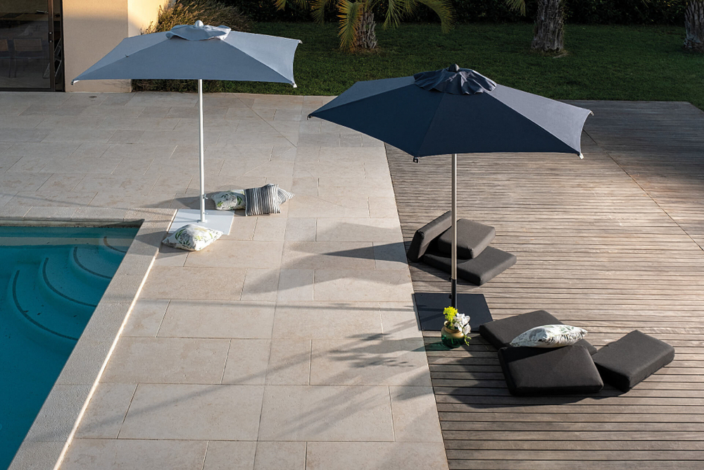 Зонт профессиональный 2.1х2.1 м Scolaro Lido Starwhite, белый, серебристо-серый