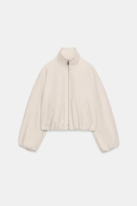 ZARA МЯГКИЙ БОМБЕР, ЭКРЮ
