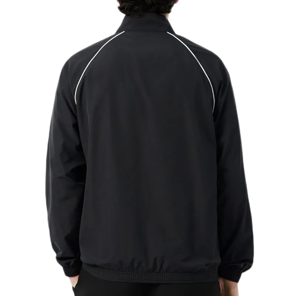 Мужская теннисная куртка Lacoste Sport Water-Repellent Trim Accent Track - black/white
